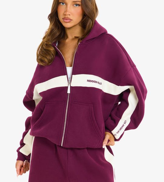 Hidden Hills Contrast Panel Zip Hoodie