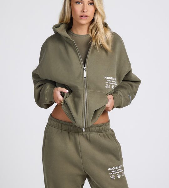 Hidden Hills Label Zip Hoodie