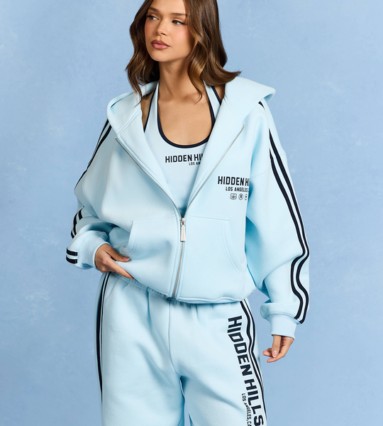Hidden Hills Striped Zip Hoodie