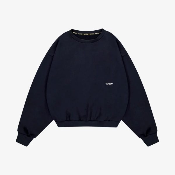 Sunday Heavyweight Script Crewneck Vintage Black