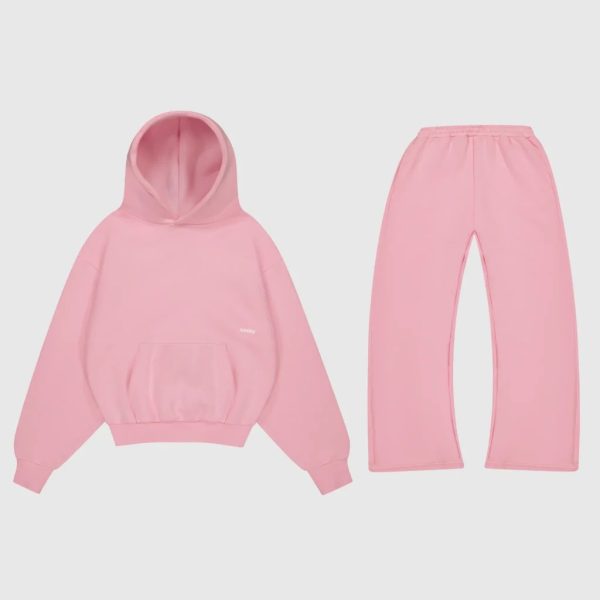 Sunday Heavyweight Script Tracksuit Set Powder Pink