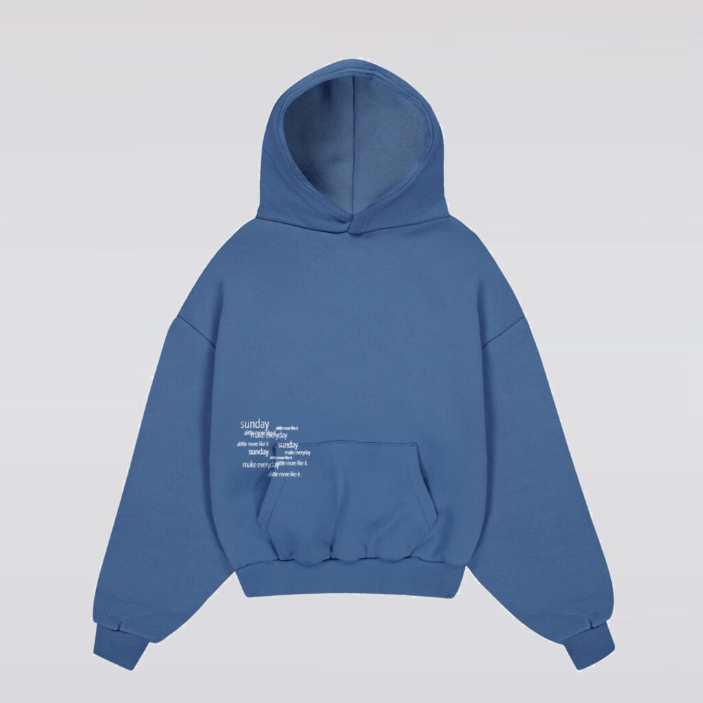 Sunday Heavyweight Typewriter Hoodie Vintage Blue