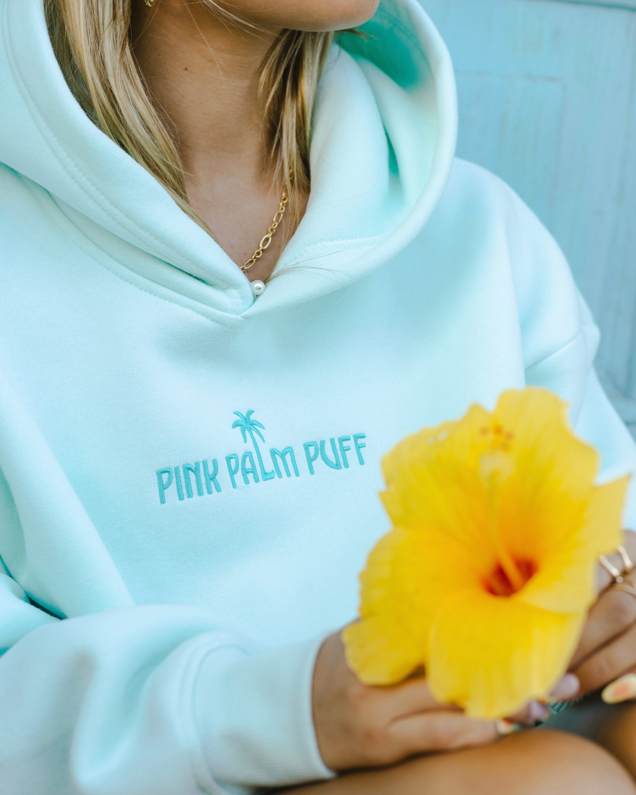 Pink Palm Puff Classic Hoodie