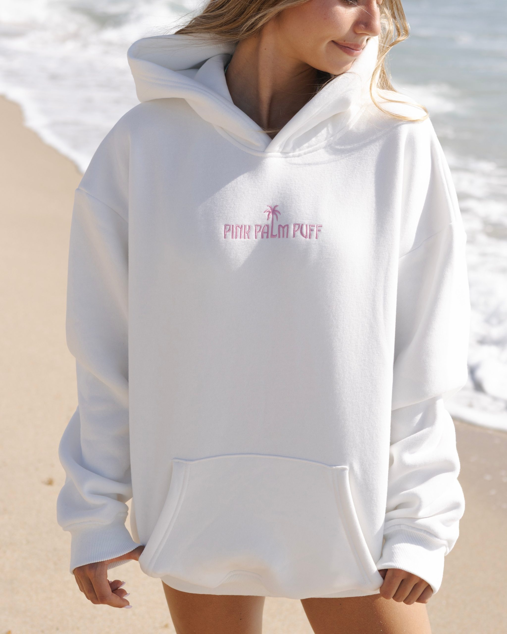 Pink Palm Puff Classic Hoodie